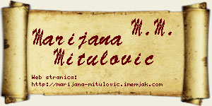 Marijana Mitulović vizit kartica